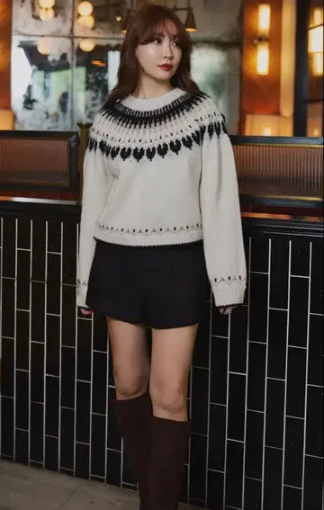 her lip to 하트 니트 [ 블랙 ]