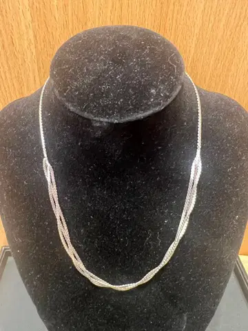 실버 목걸이 하트형 참 약 45cm