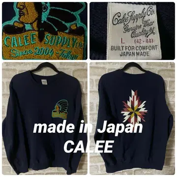 CALEE 남성용 L 맨투맨 트레이닝복 오르테가 무늬 네이티브 무늬