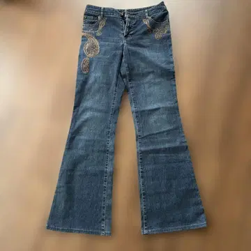 SCAPA 자수 데님 팬츠 다크 블루