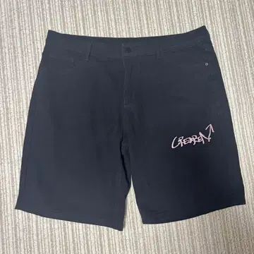 스트릿 하프 팬츠 M 블랙 자수 로고