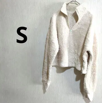 베이지 보아 집업 스웨터 [ S ]