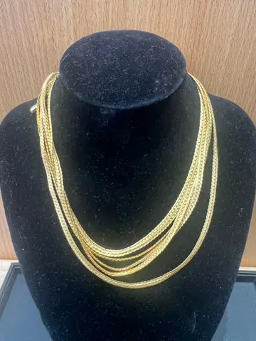 골드 컬러 다층 로프 체인 목걸이