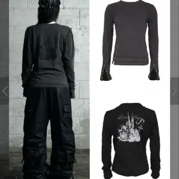 Rosen Kreuz TIGHT FIT LAYERED 차콜 T셔츠