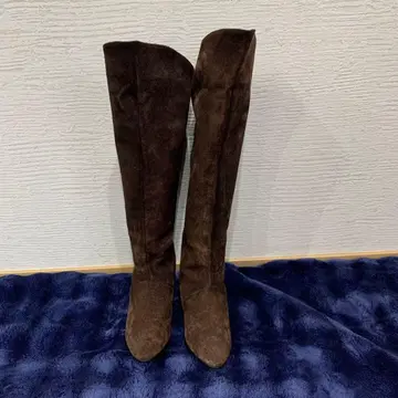 다크 브라운 스웨이드 롱 부츠