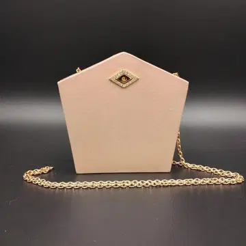 Guy Laroche 베이지 미니 이브닝 백 빈티지 스톤 포함