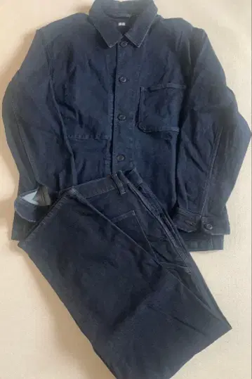 유니클로 데님 워크 자켓 워크 팬츠 셋업