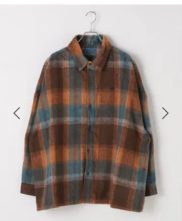 LEPSIM 샤기 체크 셔츠 브라운