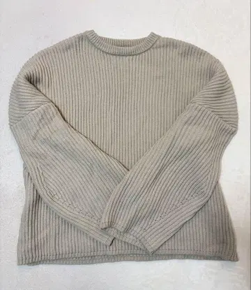 셀렉트모카 니트 스웨터 긴 소매 라운드넥 F 오버사이즈 베이지