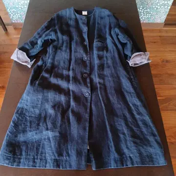 nop de nod 네이비 린넨 롱 코트