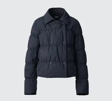 새상품급 완판! 유니클로 C 다운 숏 자켓 카라 부착 더블 버튼