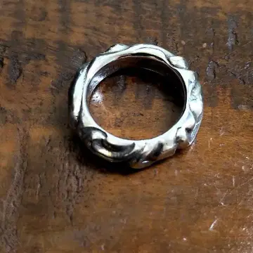 빈티지 스크롤 밴딩 반지 실버