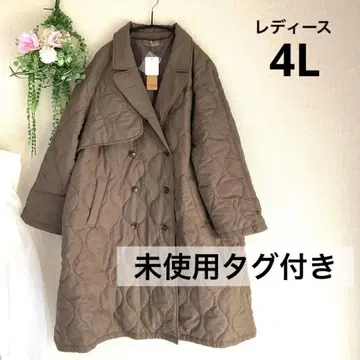 새상품 퀼팅 롱 코트 퀼트 트렌치코트 4L 넉넉한 경량
