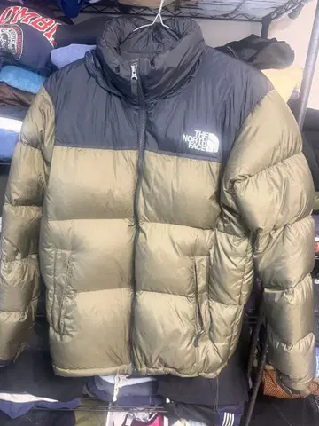 THE NORTH FACE 다운 자켓 올리브 그린/블랙