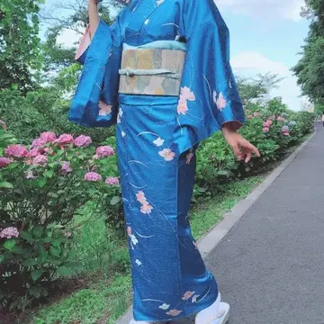 청화 무늬 코몬 기모노