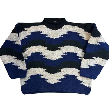 빈티지 80s 에콰도르 니트 스웨터 구제 의류 니트 스웨터 아메카지