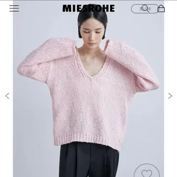 miesrohe 미스 로에 더블 얀 로우게이지 니트 핑크