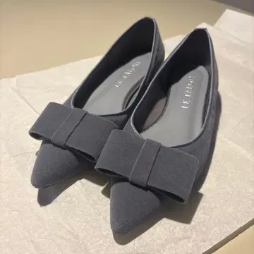 LE TALON 리본 포함 플랫슈즈 23.5cm 블루 그레이