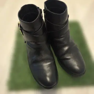블랙 가죽 부츠 버클 포함 23.5cm