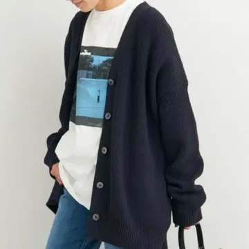 새상품급 프레임워크 면 나일론 V넥 가디건