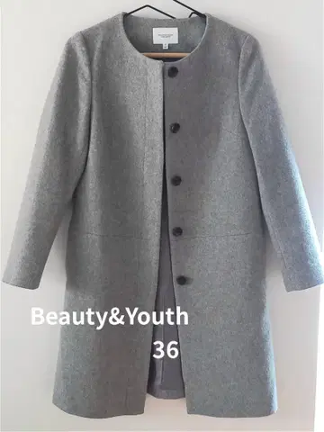 뷰티앤유스 유나이티드 애로우즈 울 노카라 코트 36