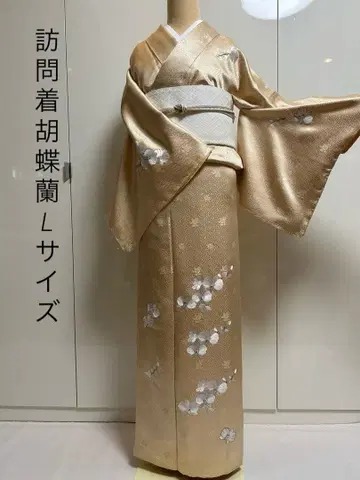 츠케사게 팔레놉시스 자수 L 사이즈 아와세 기모노 기모노 완성품