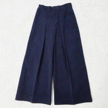 45R 와이드 턱 팬츠 스트레치 허리밴딩 네이비 사이즈 3