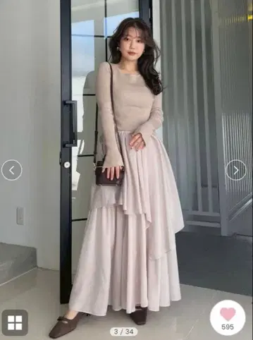 [택 포함 새상품] 프레이 아이디 니트 도킹 원피스 BEG 1