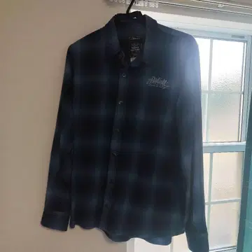 Radiall 초기 블루 계열 체크 긴팔 셔츠 XL