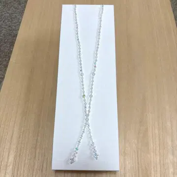 크리스탈 유리 비즈 롱 목걸이