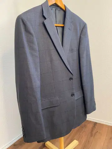 그레이 체크 무늬 비즈니스 정장 자켓