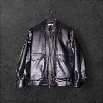 SINSS A2 쇼트 플라이트 재킷 / 가죽 블루종