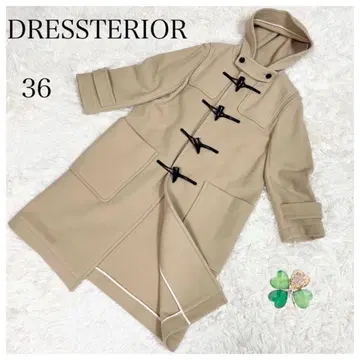 극미품 드레스테리아 Super140's 더플 코트 후드 부착 롱 코트