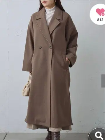 최종 가격 인하 새상품 사이드 슬릿 롱 테일러드 코트 브라운