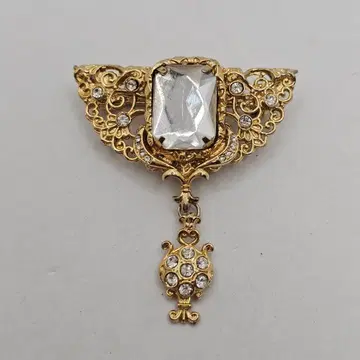 D'ORLAN 돌란 빈티지 브로치 골드 큐빅