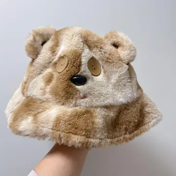 팀 버킷햇 베이지 얼룩 브라운 58cm