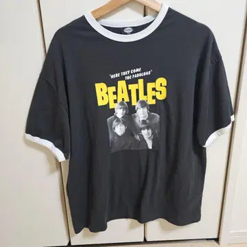 더 비틀즈 프론트 프린트 링거 티셔츠/백 프린트