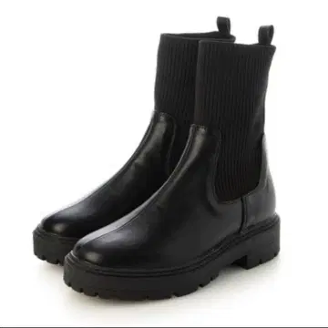 비비안 통굽 니트 부츠 블랙