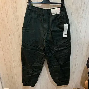 [미사용 새상품] UNIQLO 와이드 핏 조거 팬츠 S 다크 그린