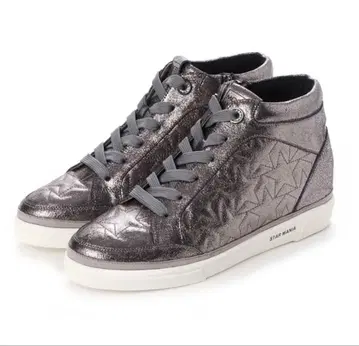 모드 에 자코모 별 패턴 하이컷 스니커즈 (그레이 메탈릭)