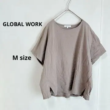 GLOBAL WORK 돌먼 슬리브 티셔츠 M 브라운 반팔 심플