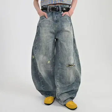 캐주얼 데미지 벌룬 데님 L2079 L 지저인 ONLINE