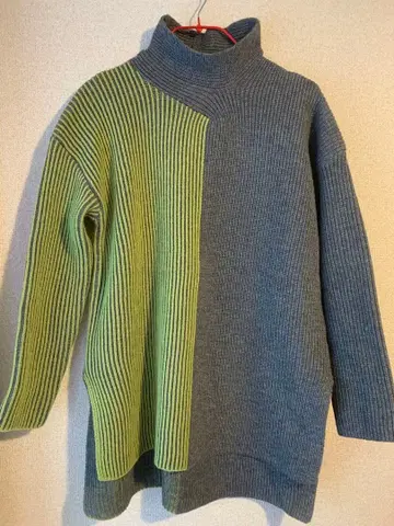 osmosis 오즈모시스 골지 스트라이프 터틀 니트 풀오버