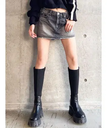 GYDA 빈티지 데님 스커트 라이크 숏팬츠