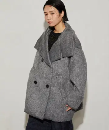 firsthand 리사이클 샤기 스탠드 카라 코트