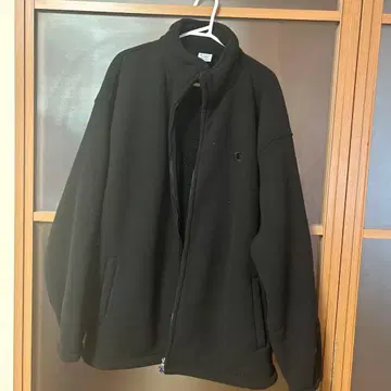 Champion 블랙 플리스 자켓 X-LARGE