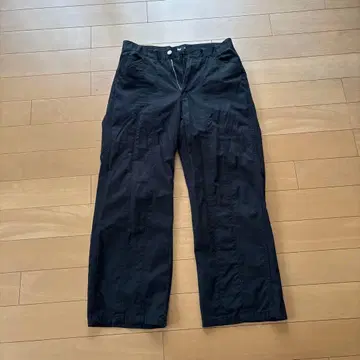 블랙 워크 팬츠 지퍼 포함