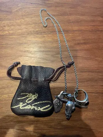 BIG HAND 태양 각인 & 버팔로 스컬 & 오닉스 반지 목걸이