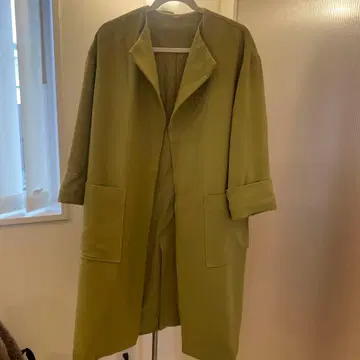 새상품급 Mila Owen 올리브 그린 롱 코트 린넨