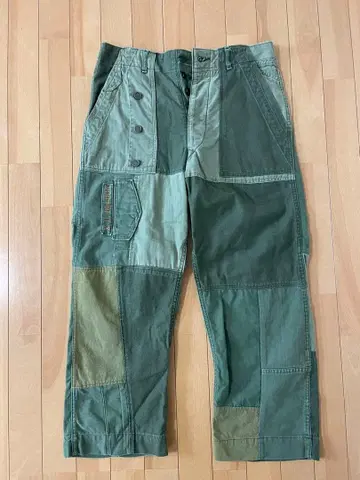 패치워크 디자인 워크 팬츠 F 사이즈 일본제